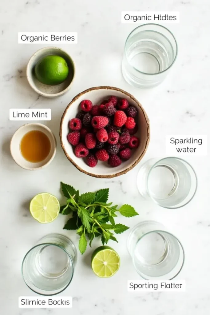 Ingredients for Berry Bliss Mocktail