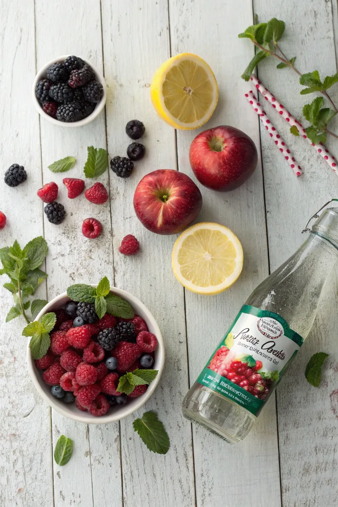  Ingredients for Sparkling Berry Apple Mocktail